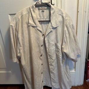 Tommy Bahama Beige Short Sleeve Shirt Jacket